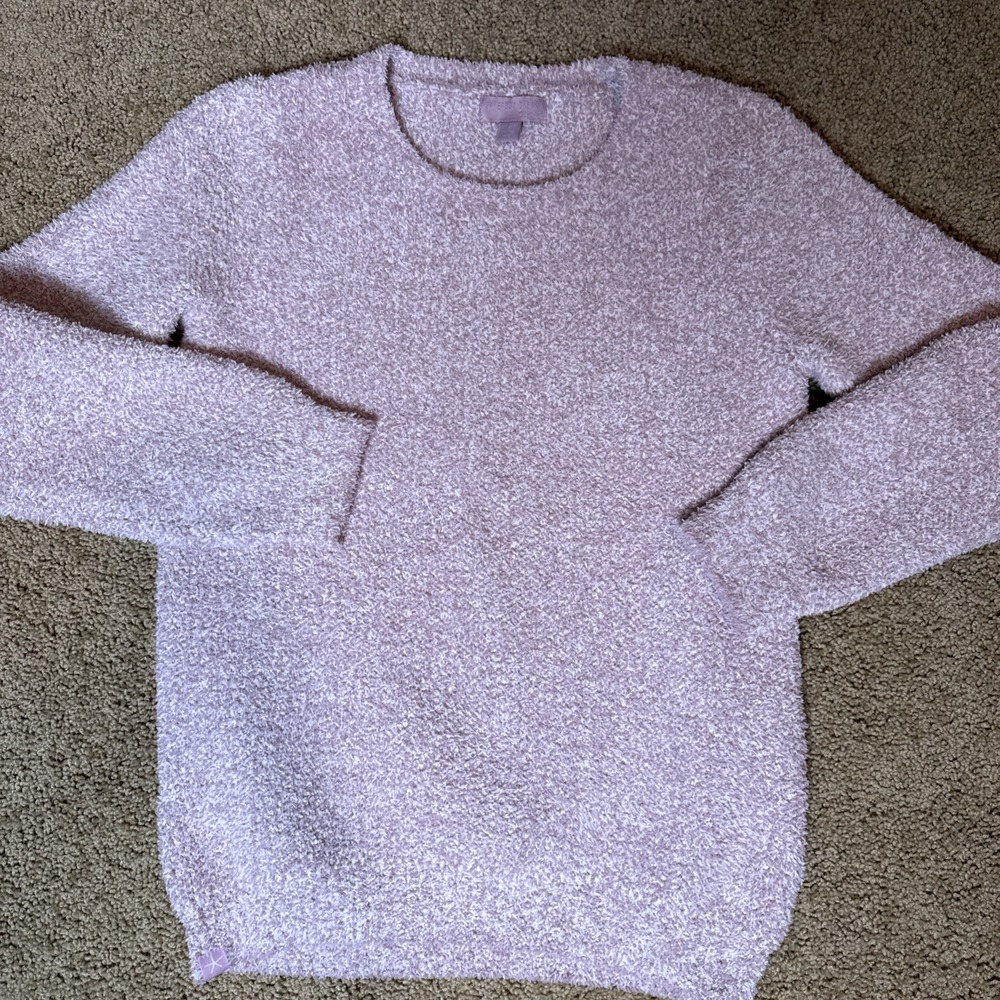 Barefoot Dreams Size XS Cozychic Sweater Pink Pullover Soft Crew Neck Thick